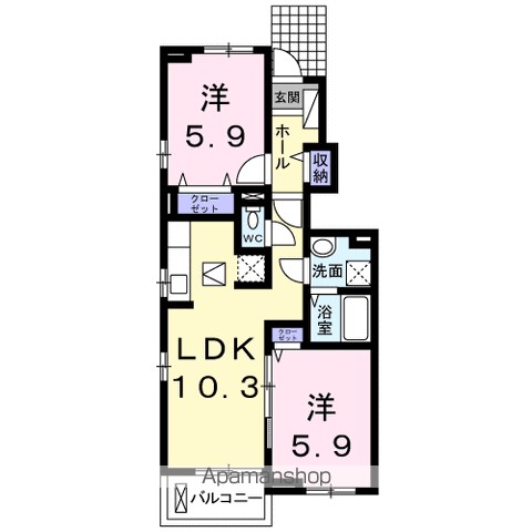 コンフォーティア鮎喰 間取り