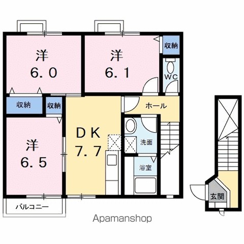ハッピースクエアー　Ⅱ 間取り