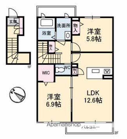 シャーメゾン阿南　二番館 間取り