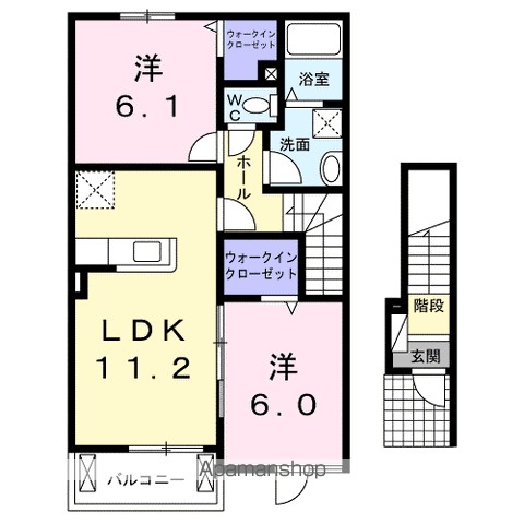 ルーベル鴨島Ｂ 間取り
