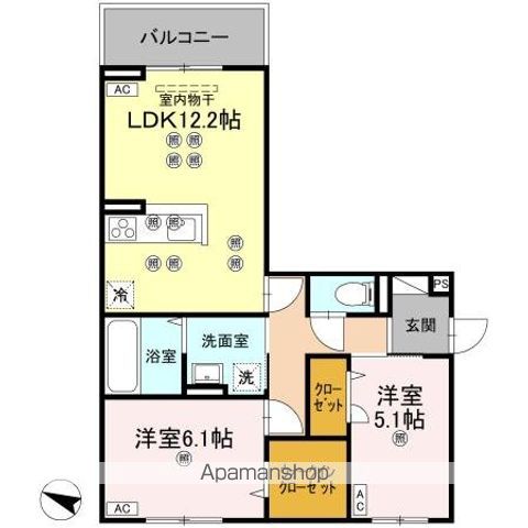 フィオーレガーデン北田宮　Ｂ 間取り