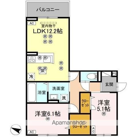 フィオーレガーデン北田宮　Ｂ 間取り