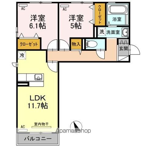 Ｄーｒｏｏｍ　ノトス 間取り