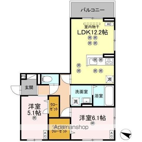 フィオーレガーデン北田宮　Ｂ 間取り