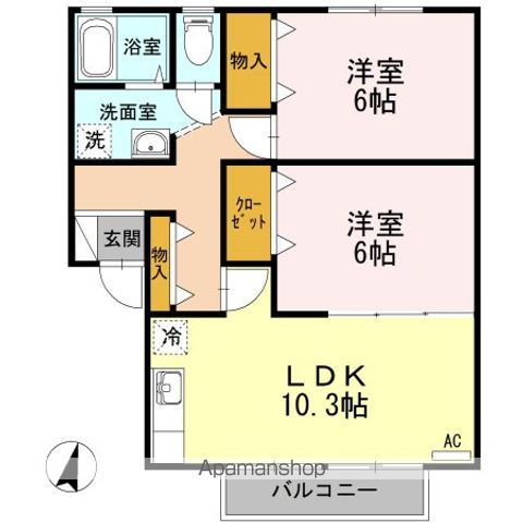 サニークレスト　Ｂ棟 間取り