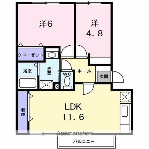 グランディール矢三Ｂ 間取り