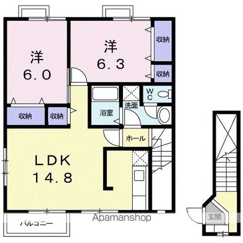 ハートフル鴨島　Ａ 間取り