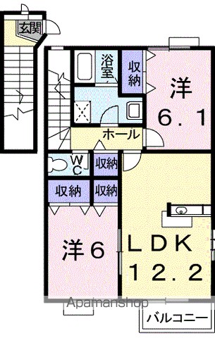デュエル　ミサキⅢ　Ａ 間取り