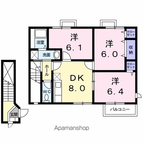 ホワイトリバー　Ａ 間取り