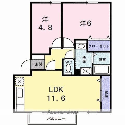 グランディール矢三Ｂ 間取り
