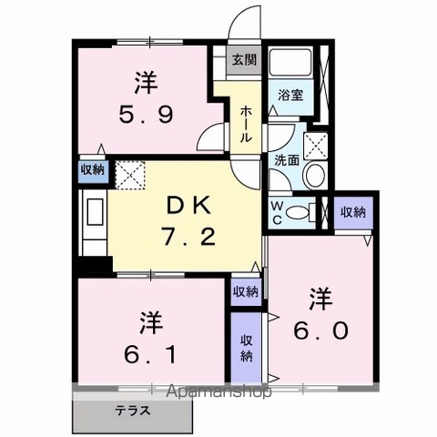 オーブリー鳴門　Ｂ 間取り