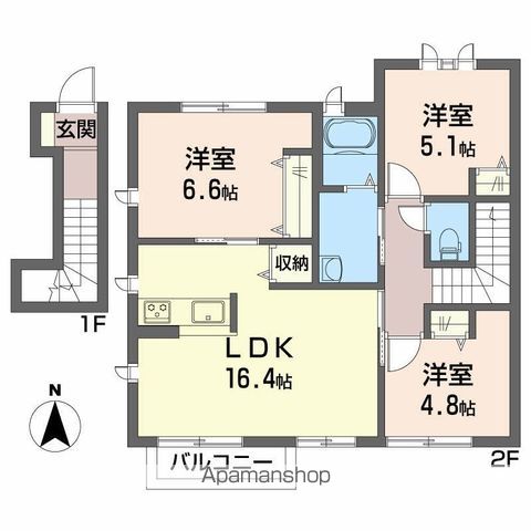 シャーメゾン川内　Ｂ棟 間取り