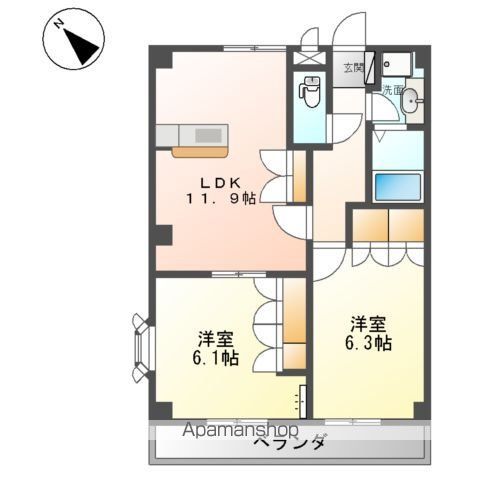 グランヴェールＫＵＷＡＨＡＲＡ 間取り