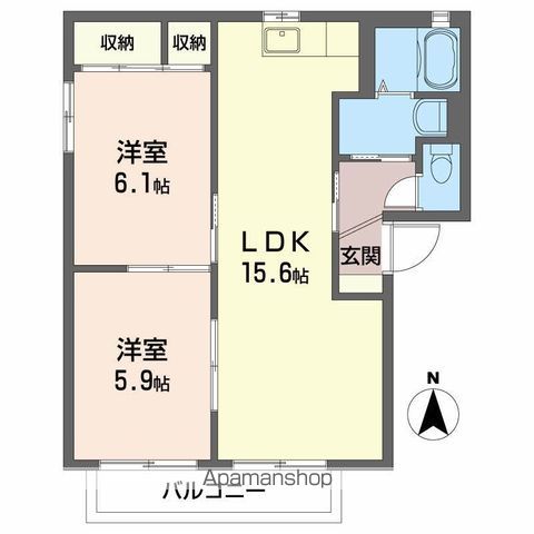 シャーメゾン　ヴァイデ　Ａ棟 間取り