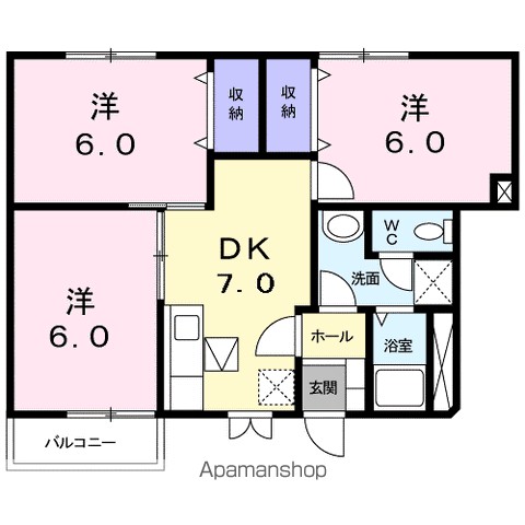 ホワイトリバー　Ａ 間取り