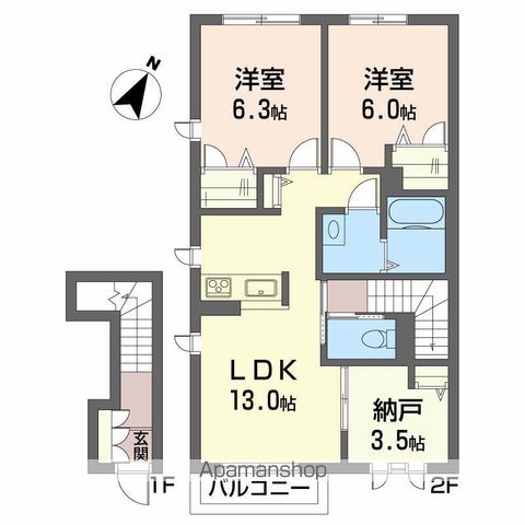 シャーメゾン阿南　三番館 間取り