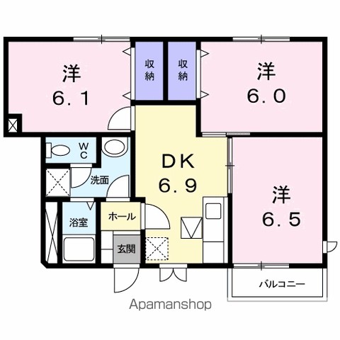 ハッピースクエアー　Ⅲ 間取り