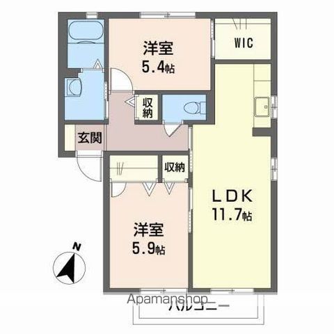 ＫーＨＡＵＳ　Ⅱ棟 間取り
