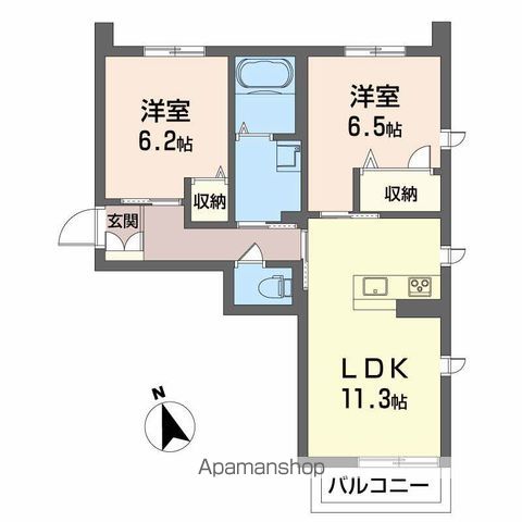 ベレオ西新浜　Ｂ棟 間取り