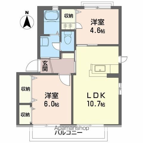 シャーメゾン藍住　Ｄ棟 間取り