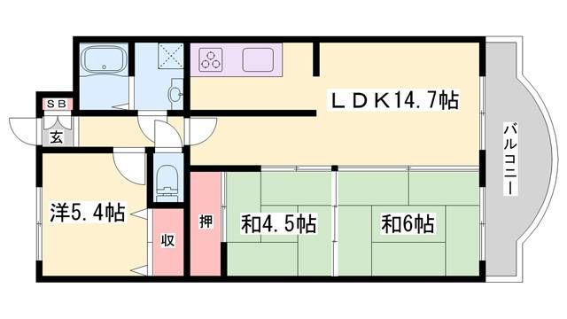 手柄アートスカイハイツ 間取り