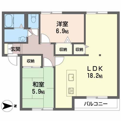 ザックス英賀保A棟  間取り