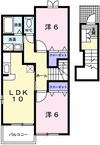 ブルーメ野里Ｂ 間取り