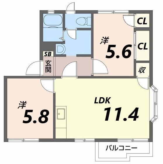 英賀保ハイツ3 間取り