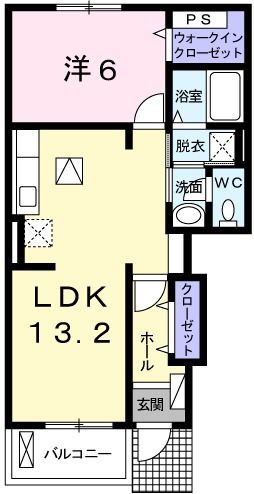 グランペール古賀Ⅲ　B 間取り