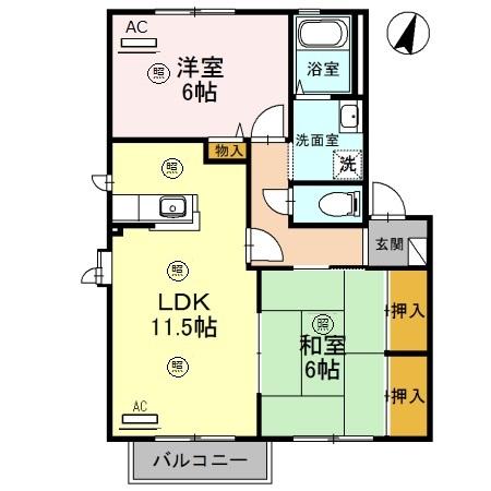 ハーモニーハイツA棟 間取り