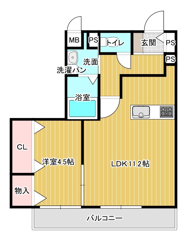 エスポワール 203号室 間取り