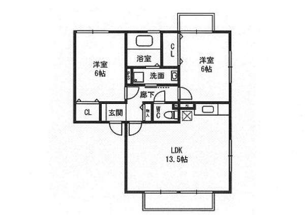 サニーサイド 103号室 間取り