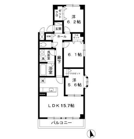 green park okada 301号室 間取り