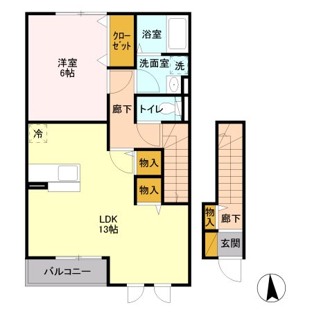 Grace court 201号室 間取り