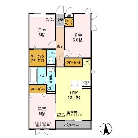 ゼピュロス学園の森Ｍ棟 301号室 間取り