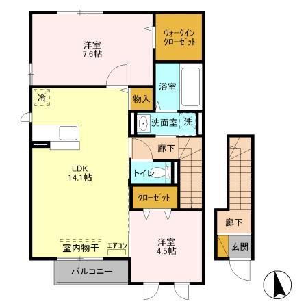 デュオセレッソA棟 201号室 間取り