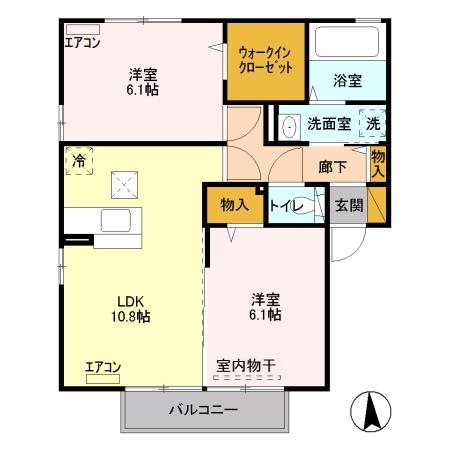 プラート A101号室 間取り