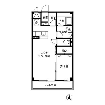 クレールハイム 201号室 間取り