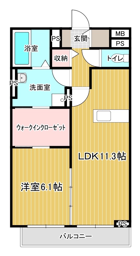 カーザヴェルデC棟 205号室 間取り