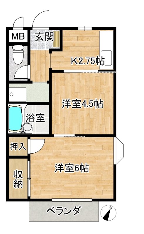 シーズ桜B (SOHO) 201号室 間取り