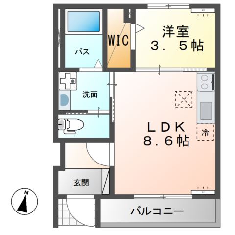 OLI OLI　B(オリオリB) 間取り