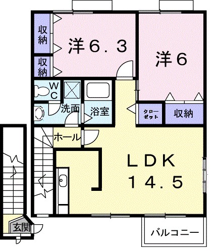 Ｉｌｌｕｓｉｏｎ 203号室 間取り