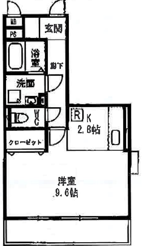 yukoto B 212号室 間取り