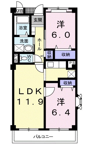 ヴィザージュ 401号室 間取り