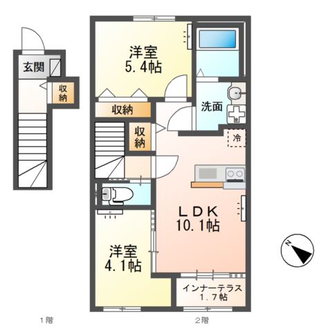 つくば市大角豆新築アパート（仮 間取り