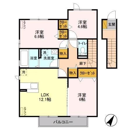 Grandile A棟 202号室 間取り