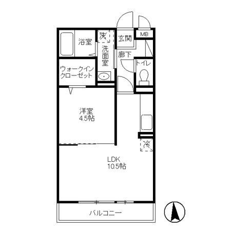 エミネンスM　B棟 105号室 間取り