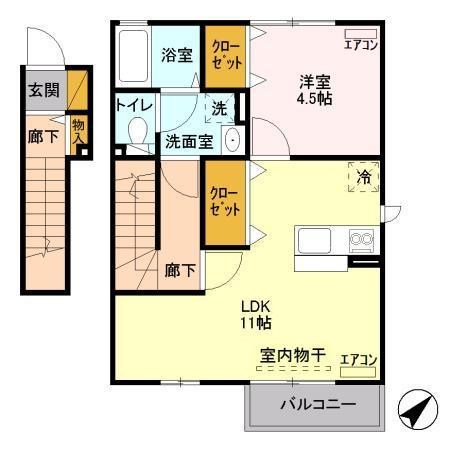 Pino 202号室 間取り