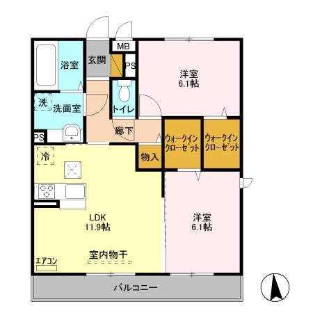 ゼピュロス学園の森A棟  A101号室 間取り