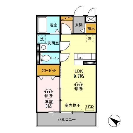 ツインハーモニーA 202号室 間取り